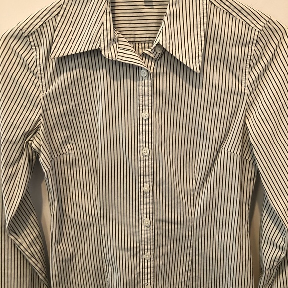 Express Design Studios Stripe Button Up Shirt  XS - Picture 3 of 4